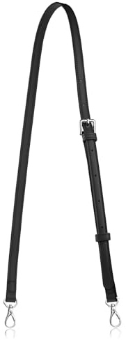 Allzedream Leather Purse Strap Replacement Crossbody Handbag Long Adjustable (Black, Silver Hardware)