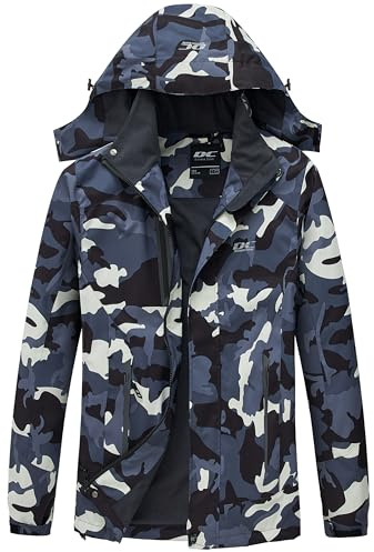 DCmount Übergangsjacke Herren Softshelljacke für Herren mit Kapuze Regenjacke Herren wasserdicht outdoor Jacken für Wandern Camping