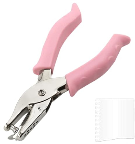 Hole Punch, Pink Single Hole Puncher Metal with Soft-Handled for DIY Craft Tags Clothing Ticket Scrapbook Tool