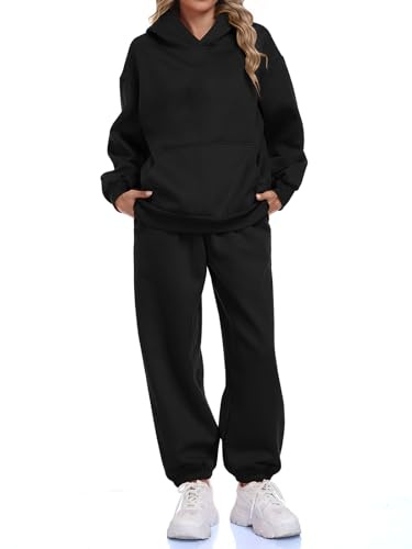 Hibelle Anxiety Relief Graphic Tai Chi Womens Hoodie Sweatsuit Set-Healing Energy,Luck & Wealth-2-Piece Lounge Tracksuit Black Small