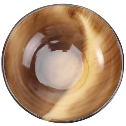 BESPORTBLE Natural Smooth Horn Shaving Soap Bowl Traditional Shave Mug for Men Classic Beard Care Gift