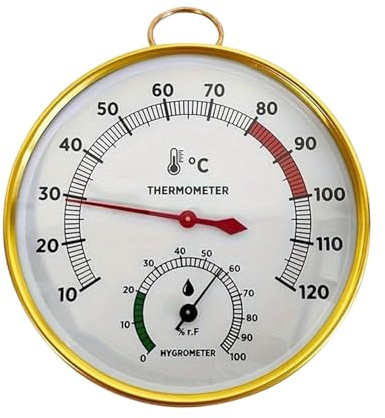 Medidor De Temperatura Y Humedad Para Sauna | Medidor De Humedad - Termohigrómetro Para Baño | Para Sauna Interior, Baño, Ducha, Piscina Y Hotel De Vapor