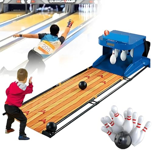 Bowlingspel för hemmet, bowlingspel med LED elektronisk resultattavla med automatisk återställning, belysning, simuleringsljudeffekt för interaktivt spel 2m/6ft