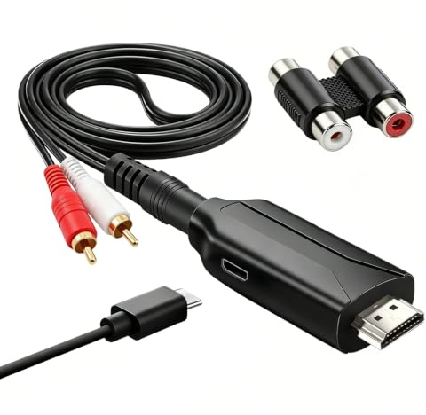 Extractor de Audio HDMI ARC a 3,5mm Estéreo, 192kHz Convertidor ARC a RCA