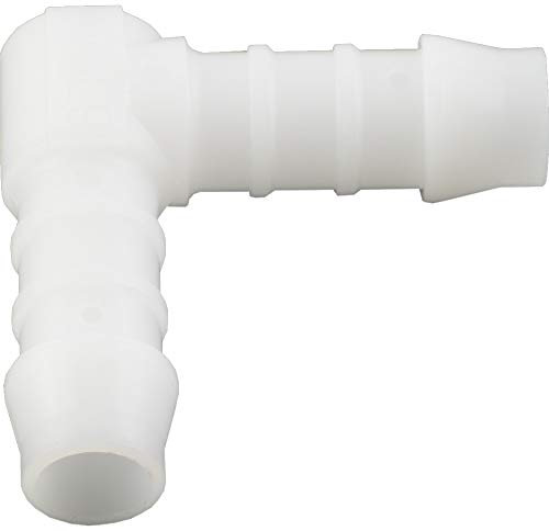 Fittingteile - Winkel Schlauchverbinder aus Kunststoff PVDF für Lebensmittel bis 10 bar (Ausführung: L-Verbinder - Schlauch Ø innen: 6 mm)