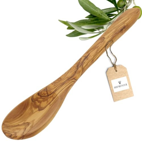 HOFMEISTER® Cuillère de cuisine en bois d'olivier (cuillère ovale en bois d'olivier | 30 cm)