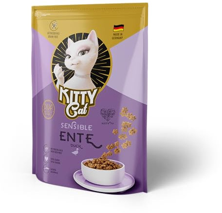 KITTY Cat Ente Sensible, 800 g, Trockenfutter mit hohem Fleischanteil für empfindliche Katzen, getreidefreies Katzenfutter mit Taurin und Lachsöl, Made in Germany