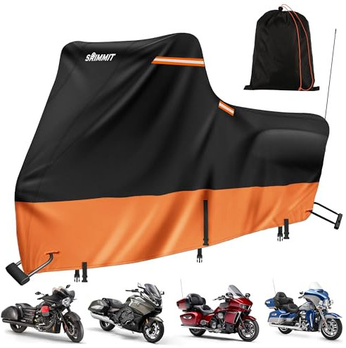 Bâche de Moto, étanche, 420D, de qualité supérieure, pour modèles Touring, Protection UV d'extérieur, Protection Contre la Pluie et la poussière, boîte latérale Édition Deluxe