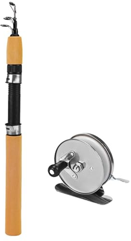 Nybhyjka Ensemble canne à pêche sur glace et moulinet | Petit moulinet de pêche, moulinet ultra lisse, équipement de pêche portable, accessoires de pêche légers pour réservoirs, lacs, radeaux, pêche