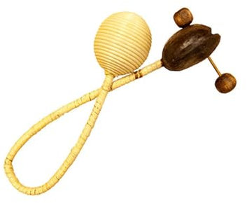 Rattan-Maraca-Holzgriff mit Klacker, Musikinstrument, handgefertigtes Geschenk