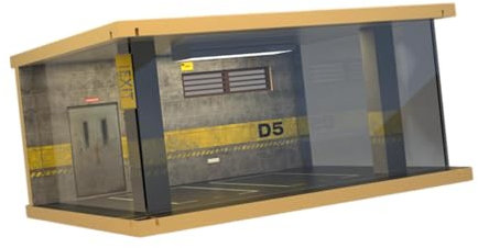 Colcolo Vitrina para maquetas de vehículos a Escala 1/32, Vitrina para Garaje de Coches, Juguete de Escena de vehículo a Prueba de Polvo, Escena de, Style a