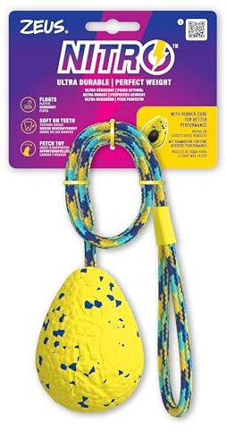 Zeus Pelota con Cuerda Ligera y Resistente con núcleo de Goma para Perros Nitro, 9,2 cm