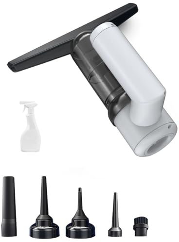 Tuesoa Window Cleaning Kit Strong Suction Electric Vacuum Clean Machine forMirror Glass Car Vacuum Cleaner White