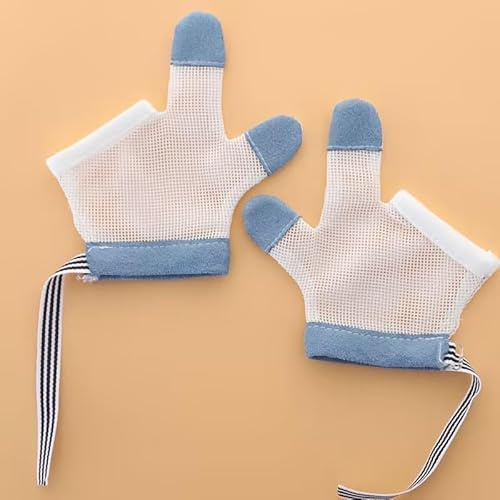 1 paire de gants blancs anti-alimentation pour bébé, anti-rayures, respirants, protection du pouce pour enfants