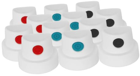 VICASKY Lot de 12 Buses de Peinture Aérosol pour Graffiti, Buse de Pulvérisation Précise, Accessoires Peinture en Spray, 3 Couleurs, Compact et Portable pour Projets Artistiques