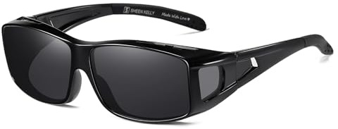 SHEEN KELLY Occhiali da sole polarizzati Uv400 adattarsi su occhiali per uomini coprono gli occhiali da sole che pescano avvolgimento a specchio lente