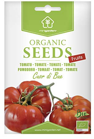 Tomate Cœur de bœuf Cuor di bue, Graines certifiées biologiques prêt à Pousser Minigarden, 100% Naturelles sans Propagateurs Chimiques ni Génie Génétique, inclut entre 125 et 150 graines