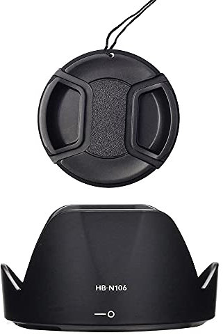 HB-N106 Gegenlichtblende und 55 mm Objektivdeckel für Nikon AF-P DX 18-55 mm f/3.5-5.6G VR Objektiv, passend für D5600 D5500 D3500 D3400 Kamera (1 + 1 Stück)