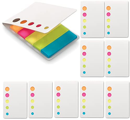 Super Sparset självhäftande remsor självhäftande markörer textremsor självhäftande etiketter små flaggor klisterlappar flikar beskrivbara etiketter 5 x 25 stycken per set (10)