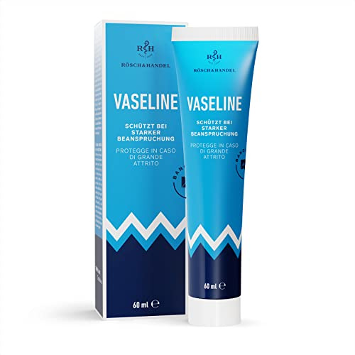 Vaseline 60ml - Schutzcreme für alle Hauttypen und Hautzonen, perfekt zur Lippenpflege, schützt vor Wundreiben, Schutz für Hundepfoten vor Streusalz