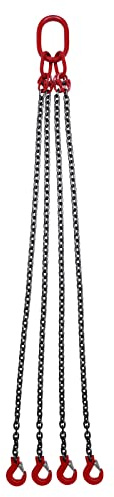 5T 4-strängar kedjehängare, anslagkedja, hängkedja, kranhängningar, kedjelögla, lyftverktyg med gaffelhuvudkrok 1,5 m x 8 mm