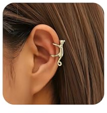 Inilbran Boho Cat Ear Cuff Wrap Earrings Vintage Cat Cartilage Cuff Earrings Gold Cat Cuff Earrings Minimalist Kitten Cat Non Piercing Earrings Jewelry for Women and Girls