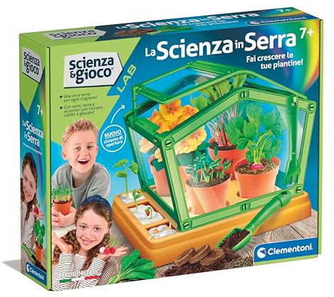 Clementoni - 19365 - Scienza E Gioco Lab - La Scienza In Serra - Orto Botanico, Serra Bambini, Kit Piante Da Coltivare, Laboratorio Scientifico 7 Anni, Esperimenti Scienza, Made In Italy