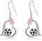 DAYLINLOVE Fußball Ohrringe 925 Sterling Silber Fußball baumeln Tropfen Ohrringe Fußball Schmuck Geschenk für Frauen Mädchen Damen