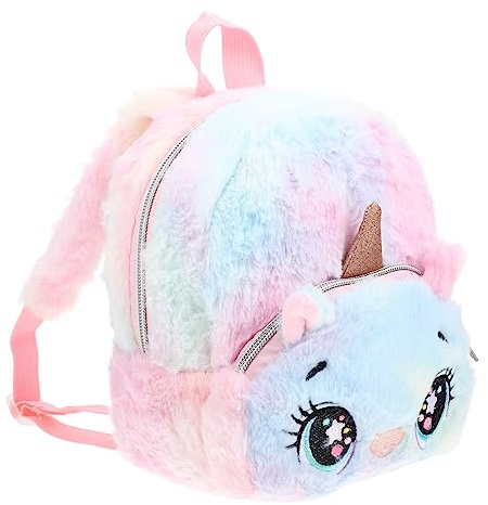 BESPORTBLE Borsa Spalla e Multifunzionale in Poliestere e Peluche Grande Capacità Zainetto Unicorno in Peluche e Attività All'aperti per Bambina per Scuola
