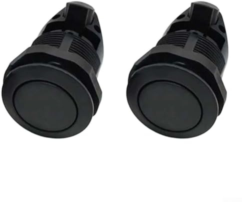Cerraduras de cerrojo de botón sin llave, 2 piezas para caravanas, yates y muebles de seguridad (negro)