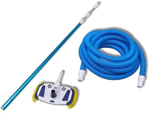 Detergente per piscina con asta telescopica e tubo flessibile – aspiratore per piscina e vasca idromassaggio, ideale per casa e giardino