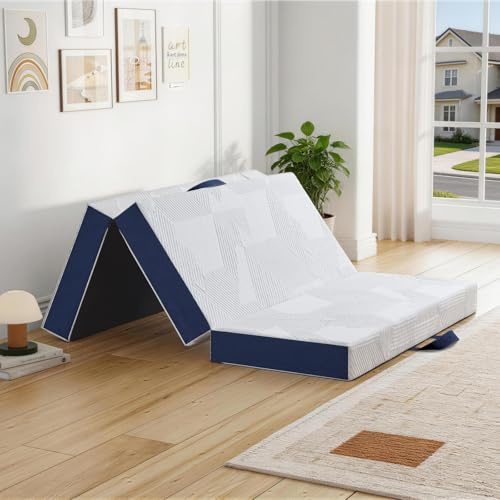 Hiimgo Folding Mattress,Double Memory Foam Trifold Mattress,135x190x15cm