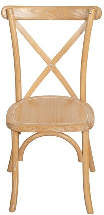 Biscottini Sedia in Legno e Rattan Stile Bistrot con Schienale a Croce – Sedie per Cucina, Sala da Pranzo, Bar e Ristorante Thonet - Sedie impagliate Vintage - Sedia impilabile Rustica Cross