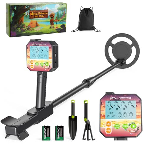 TLPEMN Detector de Metales Niño, Detector Ligero con Pantalla LCD e Indicación Sonora, IP68 Impermeable y Alta Sensibilidad, 2 Modos Kit de Caza del Tesoro para Niños Buscador de Oro (Naranja)
