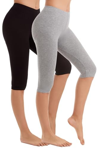 Vinconie Legging 3/4 Femme Leggings Capri Pantalon Court Short sous Jupe | Legging 3/4 Femme Pour Yoga, Tissu Respirable Et Doux, Anti Frottement Sous Robe Été Pour Un Très Bon Confort Quotidien