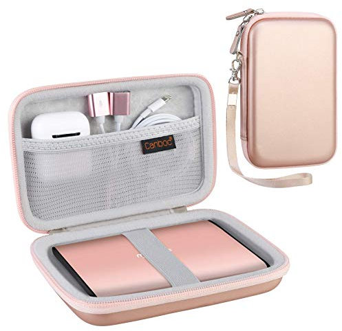 Custodia rigida Canboc per Maxone 250GB 320GB 500GB 1TB 2TB Ultra Slim Hard Drive Esterno Portatile HDD USB 3.0, Tasca Mesh adatta Dongle, Unità Flash, Cavo USB, Scheda SD, Oro rosa