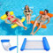 Multi Usage Flottantes Hamac d'eau,Sinwind Flotteur Gonflable Piscine 4 -en-1 inclinable Multi-Usage Pliable Portable Ultraléger (Bleu Saphir)