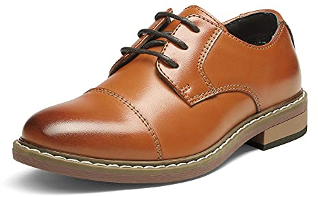 Bruno Marc Anzugschuhe Jungen Schnürhalbschuhe Derby Hochzeit Party Schuhe Kommunion Elegante Schuhe,Size 37.5,Braun,SBOX211K