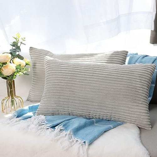 CALIYO Kissenhülle Kord Uni 2er Set, Kissenbezug 40 x 80 Kissenbezüge für Zierkissen Dekokissen Sofakissen Couchkissen in vielen Farben.