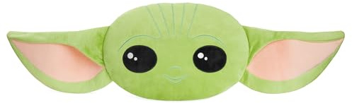 Disney Stitch 3D Plush Cushions for Bed Travel, Cute Cuddle Pillow Stuffed Character Pillow, Bedroom Accessories, Room Decor, Gifts for Kids (Green Baby Yoda)