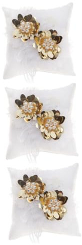 Abaodam 3 STK Halter Für Brautringe Eheringkissen Ringkissen Spitze Perlenring Ringhalter Metall