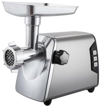 Royal Swiss® Hachoir à Viande Électrique 2000W – Acier Inoxydable | Fonction Inverse | Compact & Puissant | Accessoires Inclus | Hachoir Multifonction pour Viande, Saucisse, Sauce & Farce Maison