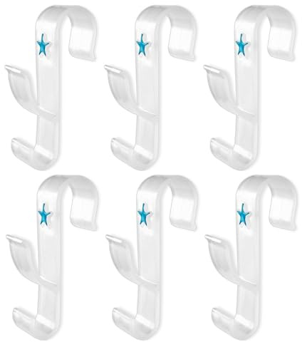 Générique Accroche Serviette Salle de Bain - Lot de Crochets pour Serviettes de Bain - Accessoires de Fixation Double Crochet Porte Serviette - Patère Blanche sans Clou ni Vis (6, Blanc transparent)