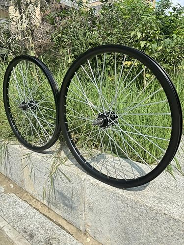 AUTES 26 inch Bicycle Wheel Set Double Wall Aluminum 26 Rim Set,Disc Brake,Front & Rear Heavy Duty Wheelset 10G 36 Spokes for MTB/Road/Cruiser Bikes(Rim Size 22.44)