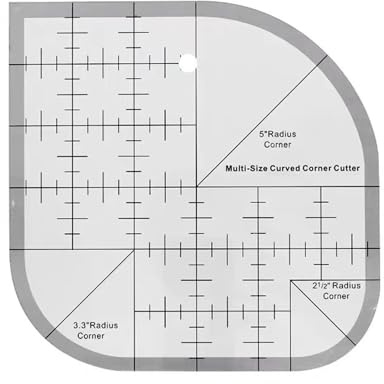 Curved Corner Cutter Quilt Ruler, Acrylic Sewing Patchwork Ruler Quilting Templates, Creative Sew Template Patchwork Tool for DIY Sewing Supplies, Quilting, Bag Making, Pattern Drafting