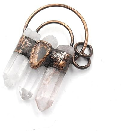LOVDUSA Crystal Stone White Crystal Column Pendant Necklace - Healing Energy Jewelry for Women(Whitecrystal)