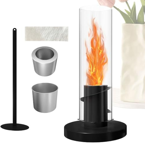 Syengery Lámpara de Mesa para Dormitorio - Chimenea de Llama Giratoria | Decoración De Mesa Regalo Para Estrenar Casa Dormitorio Noches De Cine Lámpara De