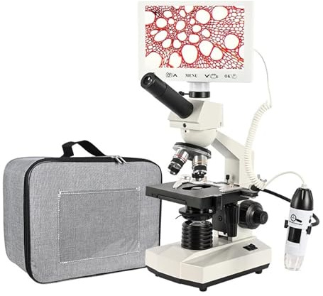 40X-2500x Trinokulärt Sammansatt Mikroskop Grovt Makro Biologiskt Monokulärt Studentlaboratorium Professionellt LED Handhe