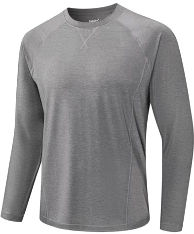 MEETWEE T-Shirt Anti-UVHomme UPF 50+,Gris Chameau-Longues,L