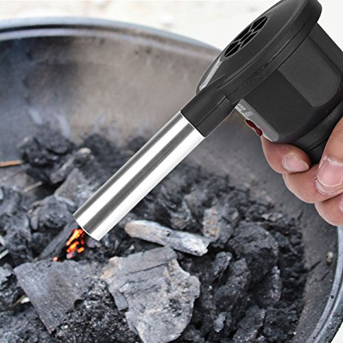 Wandisy Mini Air Blower, Fire Starter Handheld Electric Bbq Fan Portable Bbq Fan Charcoal Barbecue Air Blower Cooking Tool with Ergonomic Grip for Outdoor Camping and Picnic
